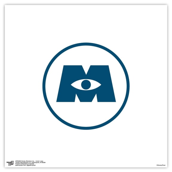 Gallery Pops Disney Pixar Monsters Inc. - Iconic Logo Wall Art, Unframed Version, 12" x 12"