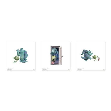 Gallery Pops Disney Pixar Monsters Inc. - Mike, Sully, Boo Wall Art Bundle (3-Pack), Unframed Version, 12" x 12"