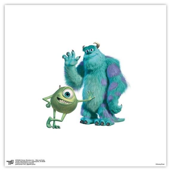 Gallery Pops Disney Pixar Monsters Inc. - Mike and Sully Wall Art, Unframed Version, 12" x 12"