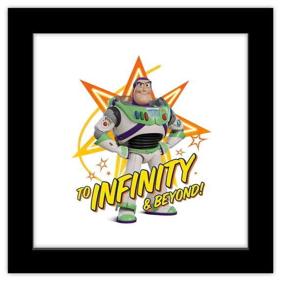 Gallery Pops Disney Pixar Toy Story - Buzz Lightyear To Infinity and Beyond Wall Art, Black Framed Version, 12" x 12"