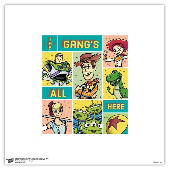 Gallery Pops Disney Pixar Toy Story - The Gang's All Here Wall Art, Unframed Version, 12" x 12"