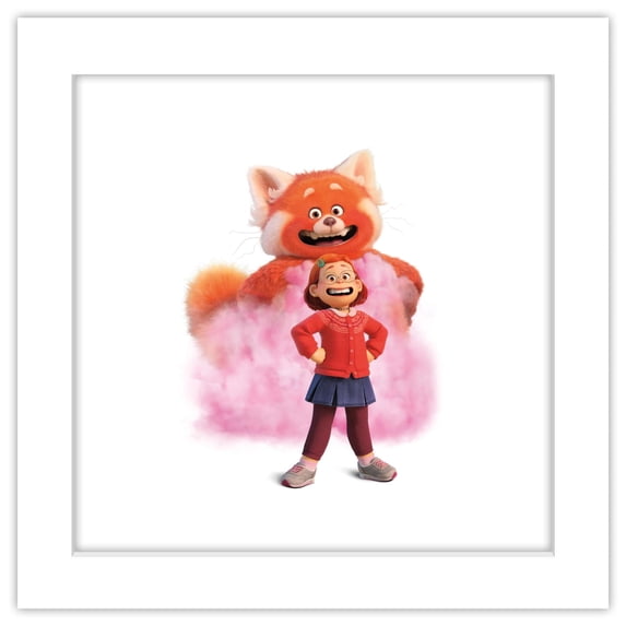 Gallery Pops Disney Pixar Turning Red - Meilin and Red Panda Mei Wall Art, White Framed Version, 12" x 12"