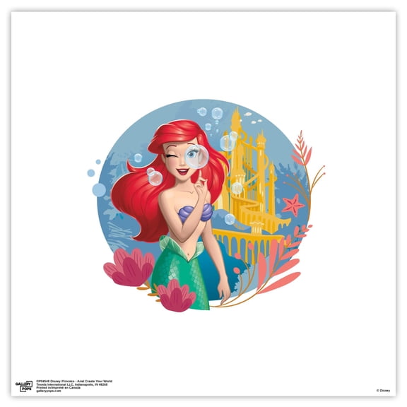 Gallery Pops Disney Princess - Ariel Create Your World Wall Art, Unframed Version, 12" x 12"