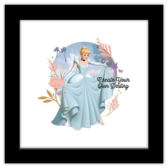 Gallery Pops Disney Princess - Cinderella Create Your Own Destiny Wall Art, Black Framed Version, 12" x 12"