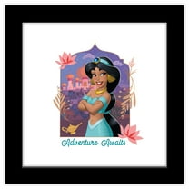 Gallery Pops Disney Princess - Jasmine Adventure Awaits Wall Art, Black Framed Version, 12" x 12"