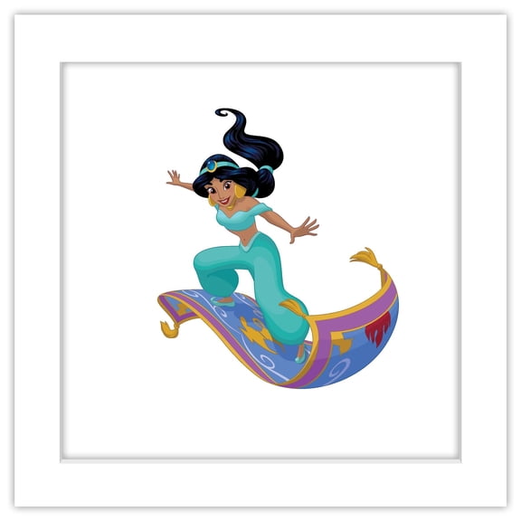 Gallery Pops Disney Princess - Jasmine Wall Art, White Framed Version, 12" x 12"