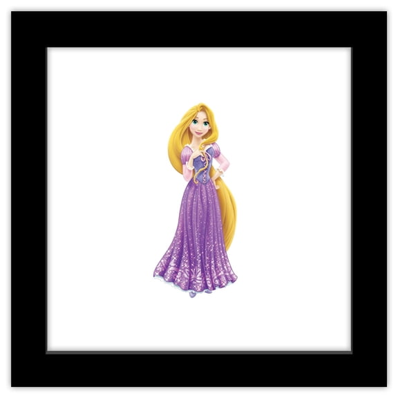 Gallery Pops Disney Princess - Rapunzel Sparkle and Shine Wall Art, Black Framed Version, 12" x 12"
