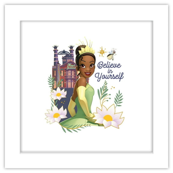 Gallery Pops Disney Princess - Tiana Believe In Yourself Wall Art, White Framed Version, 12" x 12"