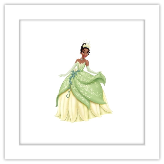 Gallery Pops Disney Princess - Tiana Sparkle and Shine Wall Art, White Framed Version, 12" x 12"