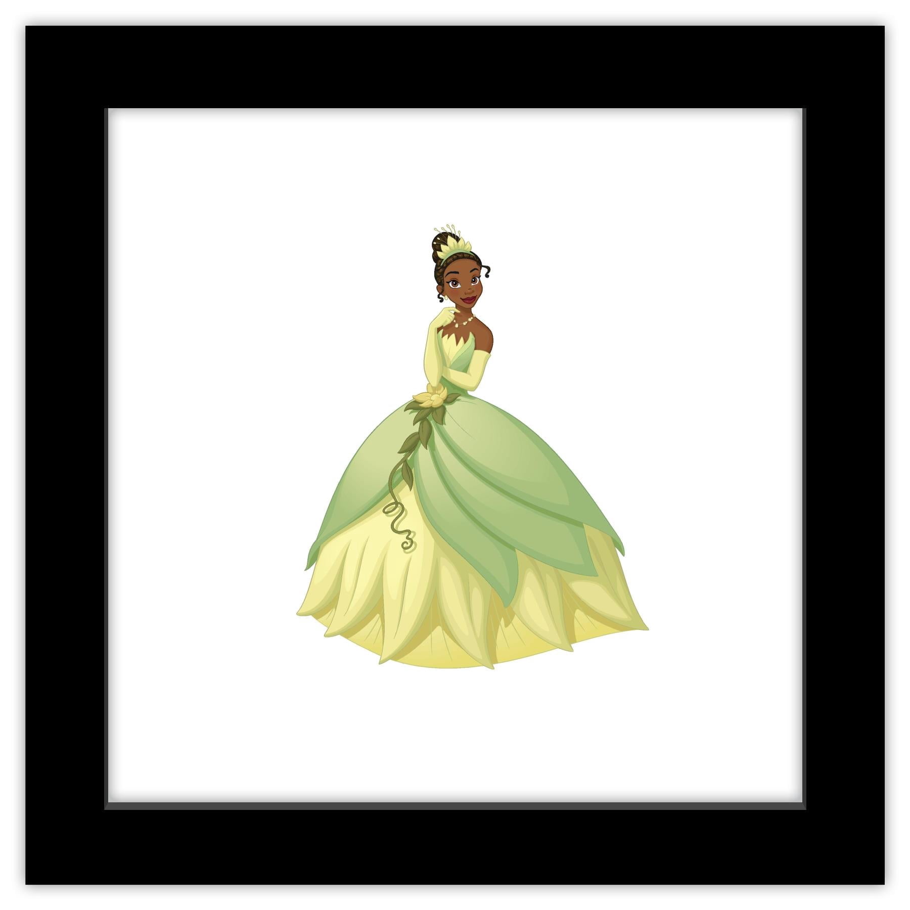 black disney princess with green dress Celebrating Princess Tiana's anniversary with custom illustration