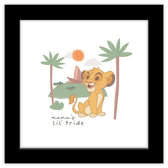 Gallery Pops Disney The Lion King - Mama's Lil' Pride Wall Art, Black Framed Version, 12" x 12"