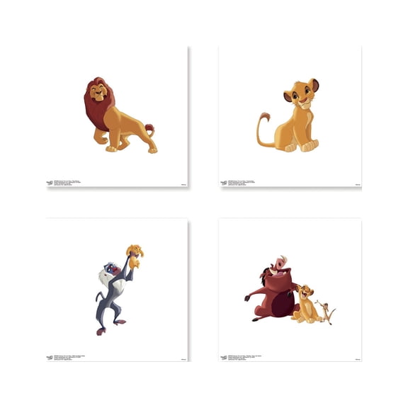 Gallery Pops Disney The Lion King - Pride Rock Wall Art Bundle (4-Pack), Unframed Version, 12" x 12"