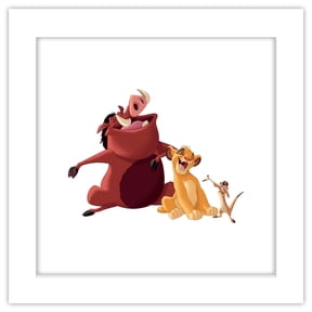 Gallery Pops Disney The Lion King - Pumbaa, Timon and Simba Wall Art, White Framed Version, 12" x 12"