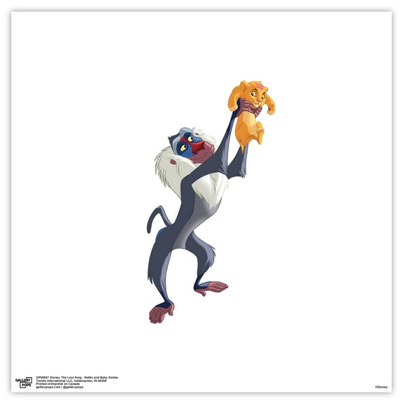 Gallery Pops Disney The Lion King - Rafiki and Baby Simba Wall Art, Unframed Version, 12" x 12"