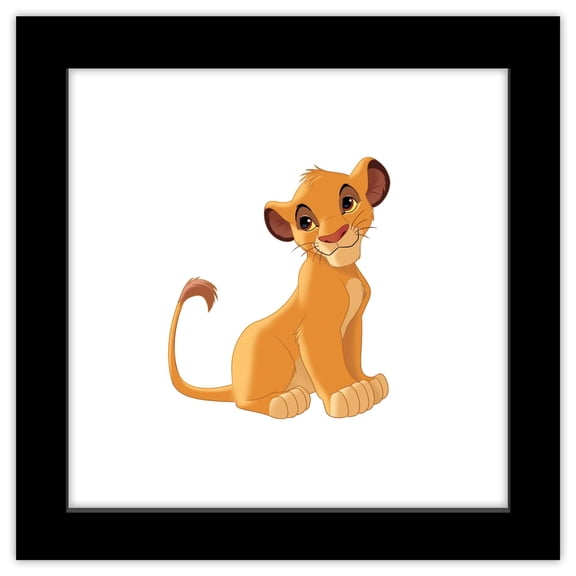 Gallery Pops Disney The Lion King - Young Simba Wall Art, Black Framed Version, 12" x 12"