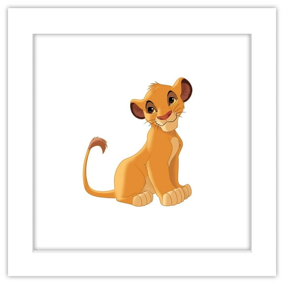 Gallery Pops Disney The Lion King - Young Simba Wall Art, White Framed Version, 12" x 12"