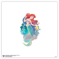 Gallery Pops Disney The Little Mermaid - Ariel and Flounder Watercolor Wall Art, Unframed Version, 12" x 12"
