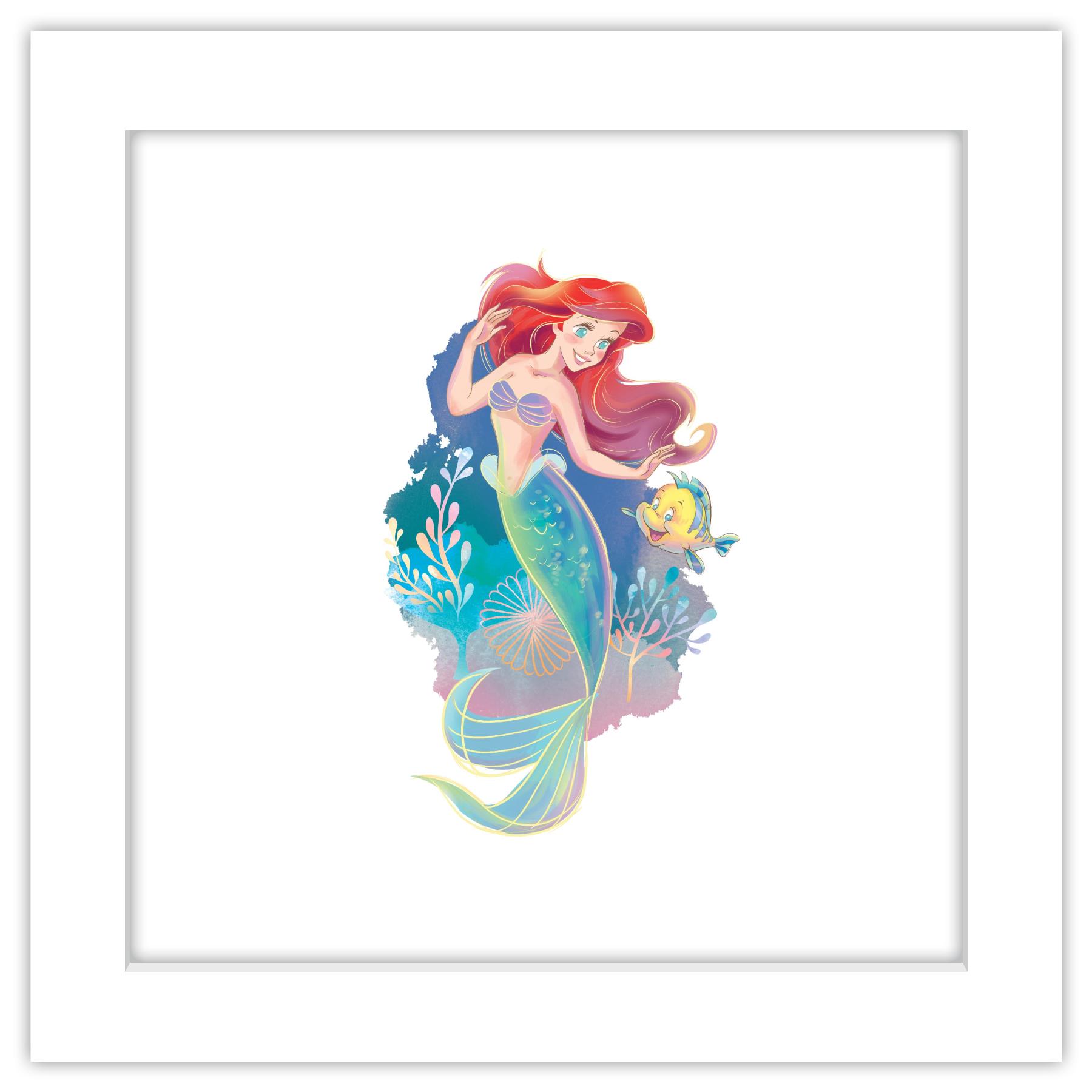 Gallery Pops Disney The Little Mermaid - Ariel and Flounder Watercolor ...