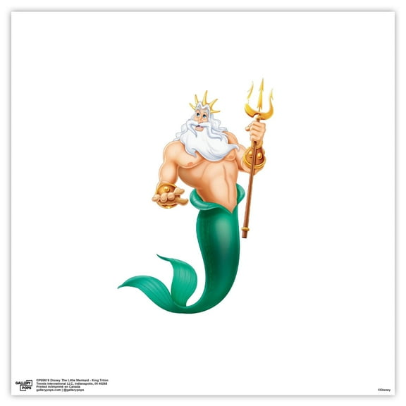 Gallery Pops Disney The Little Mermaid - King Triton Wall Art, Unframed Version, 12" x 12"