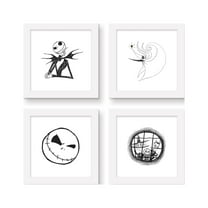 Gallery Pops Disney The Nightmare Before Christmas Wall Art Bundle (4-Pack), White Framed Version, 12" x 12"