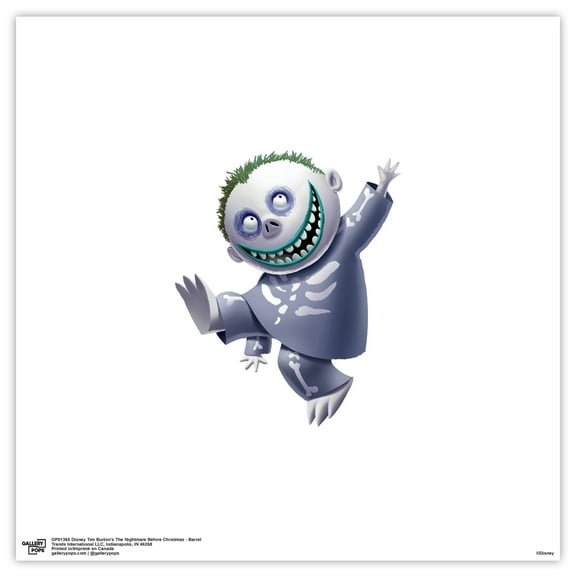 Gallery Pops Disney Tim Burton's The Nightmare Before Christmas - Barrel Wall Art, Unframed Version, 12" x 12"