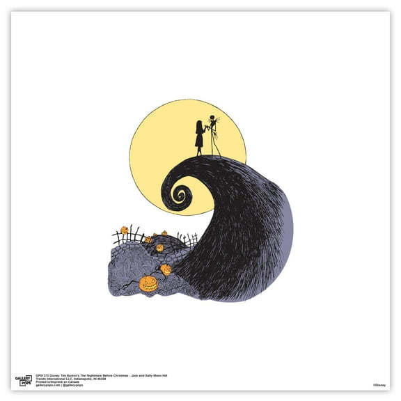 Gallery Pops Disney Tim Burton's The Nightmare Before Christmas - Moon Wall Art, Unframed Version, 12" x 12"