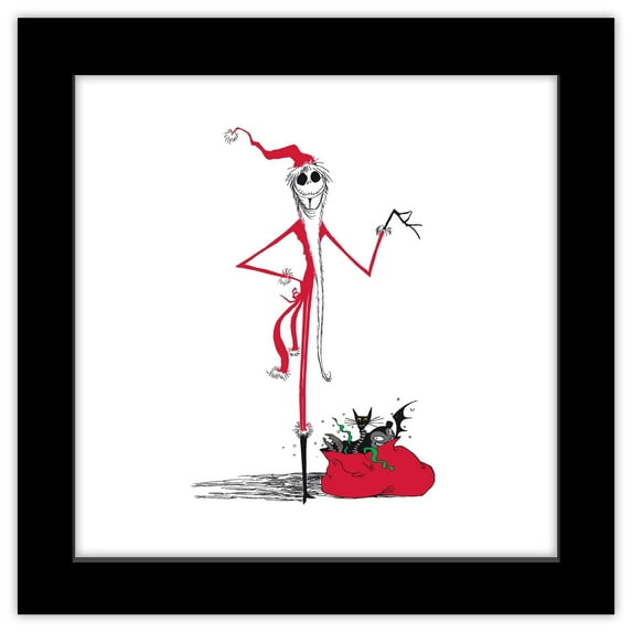 Gallery Pops Disney Tim Burton's The Nightmare Before Christmas - Santa Wall Art, Black Framed Version, 12" x 12"
