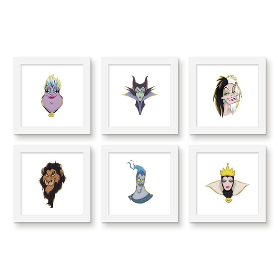 Gallery Pops Disney Villains - Headshot Wall Art Bundle (6-Pack)