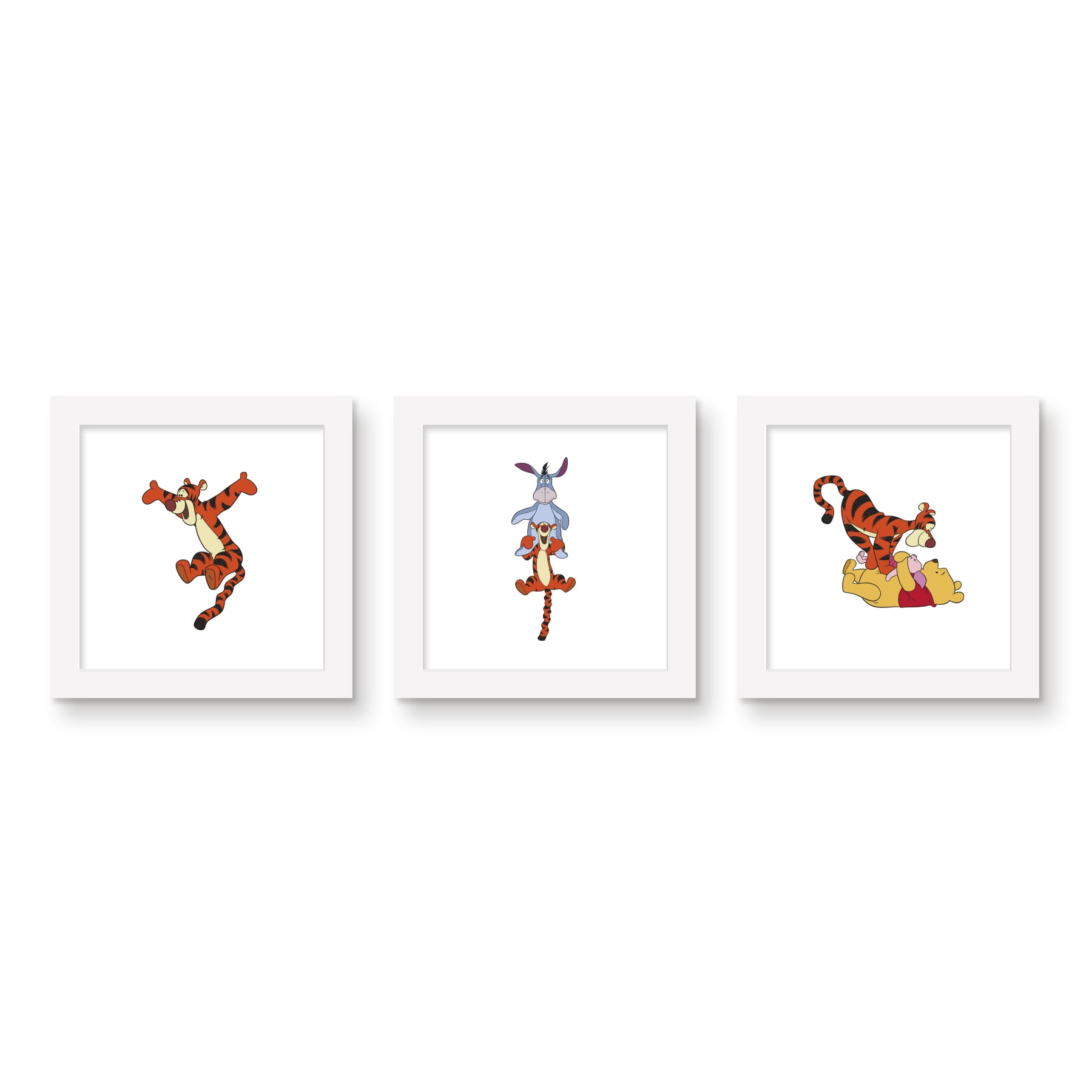 Gallery Pops Disney Winnie The Pooh - Classic Tigger Wall Art Bundle (3-Pack), White Framed Version, 12" x 12"