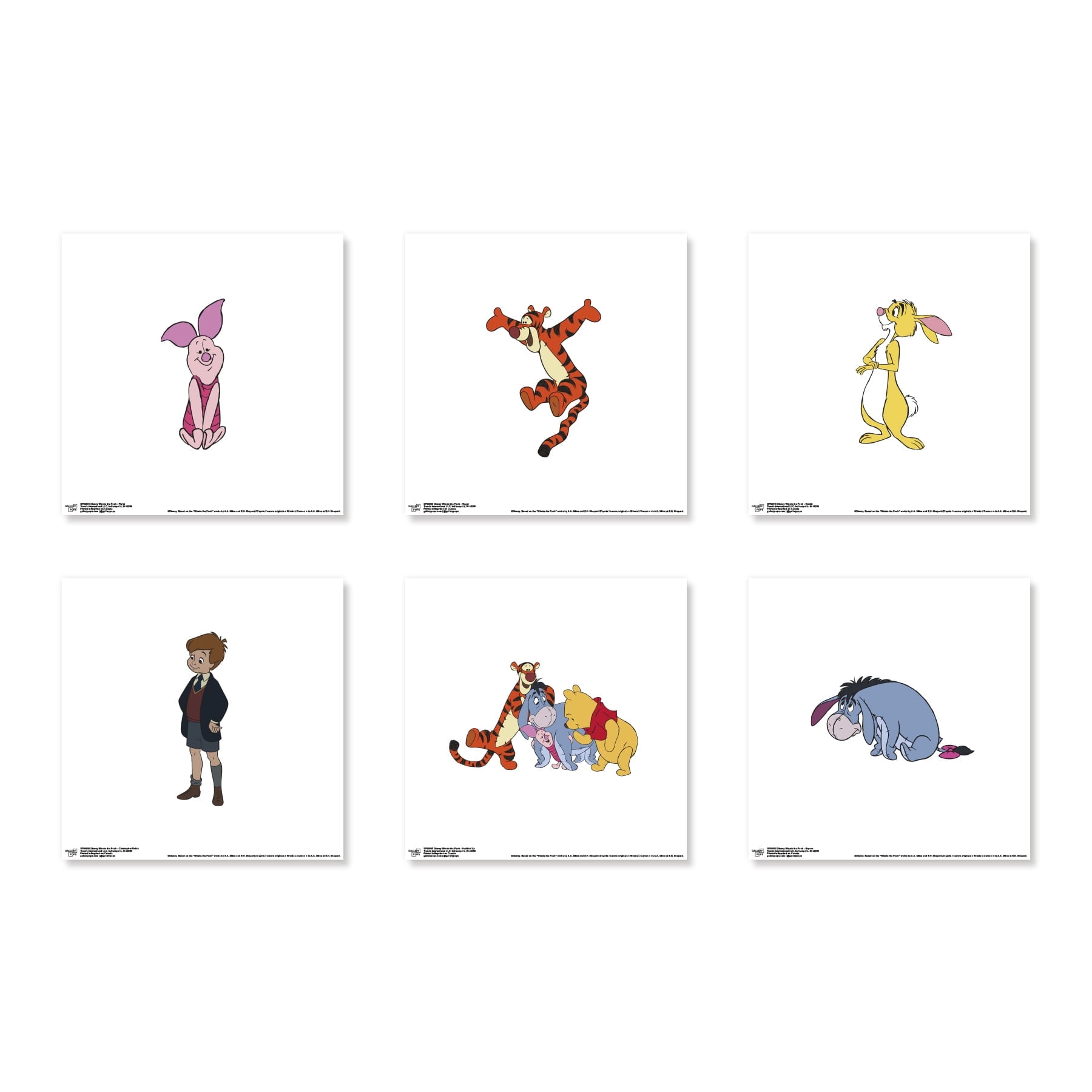Gallery Pops Disney Winnie The Pooh - Friends Wall Art Bundle (6-Pack), Unframed Version, 12" x 12"