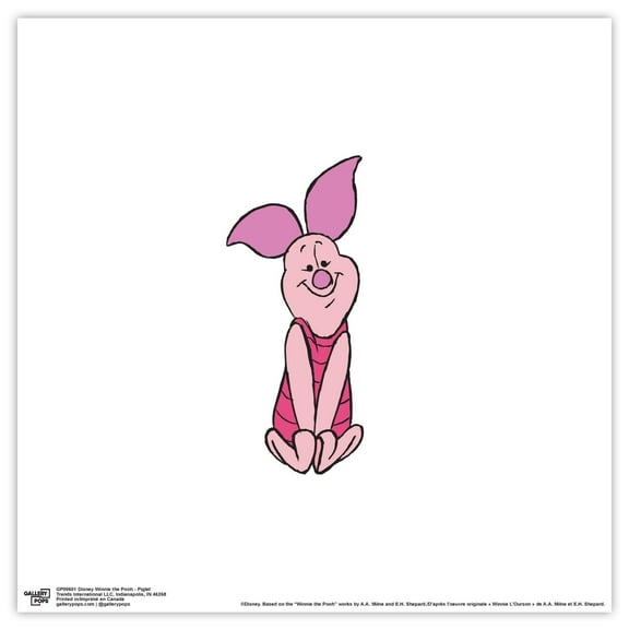 Gallery Pops Disney Winnie The Pooh - Piglet Wall Art, Unframed Version, 12" x 12"