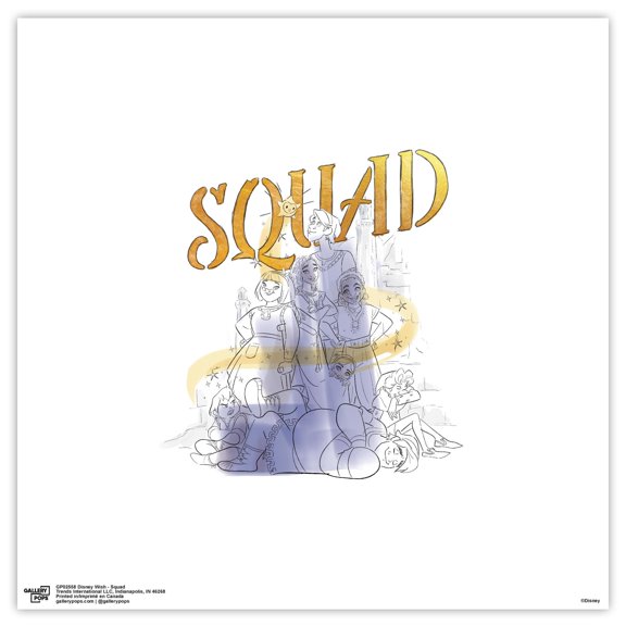 Gallery Pops Disney Wish - Squad Wall Art, Unframed Version, 12" x 12"