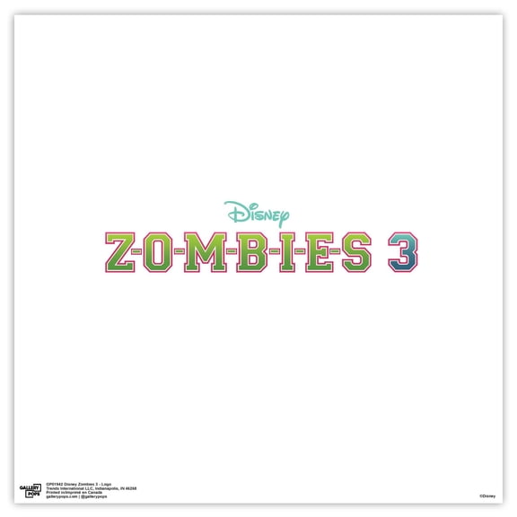 Gallery Pops Disney Zombies 3 - Logo Wall Art, Unframed Version, 12" x 12"