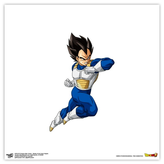 Gallery Pops Dragon Ball: Super - Battle of the Gods Vegeta Wall Art, Unframed Version, 12" x 12"