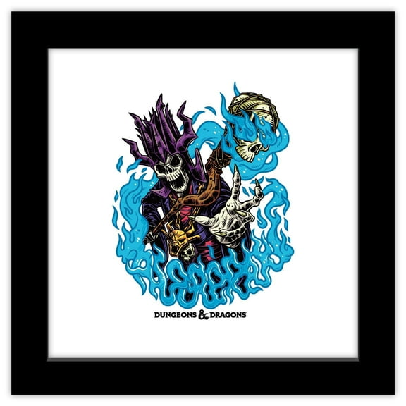 Gallery Pops Dungeons & Dragons - Black Light Acererak Wall Art, Black Framed Version, 12" x 12"