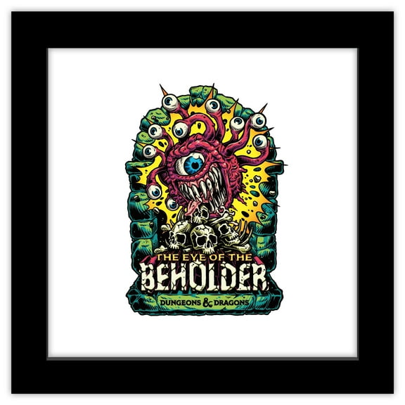 Gallery Pops Dungeons & Dragons - Black Light Eye of the Beholder Wall Art, Black Framed Version, 12" x 12"