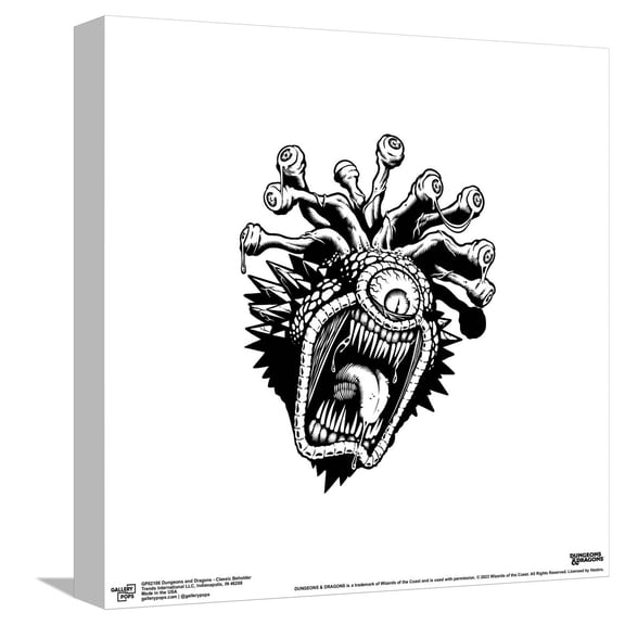 Gallery Pops Dungeons & Dragons - Classic Beholder Canvas Wall Art, Unframed Version, 12" x 12"