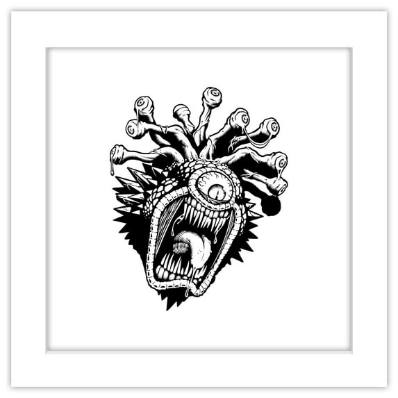 Gallery Pops Dungeons & Dragons - Classic Beholder Wall Art, White Framed Version, 12" x 12"