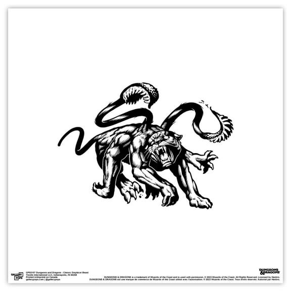 Gallery Pops Dungeons & Dragons - Classic Displacer Beast Wall Art, Unframed Version, 12" x 12"