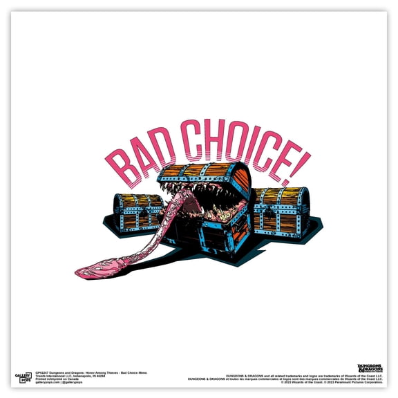 Gallery Pops Dungeons & Dragons: Honor Among Thieves - Bad Choice Mimic Wall Art, Unframed Version, 12" x 12"