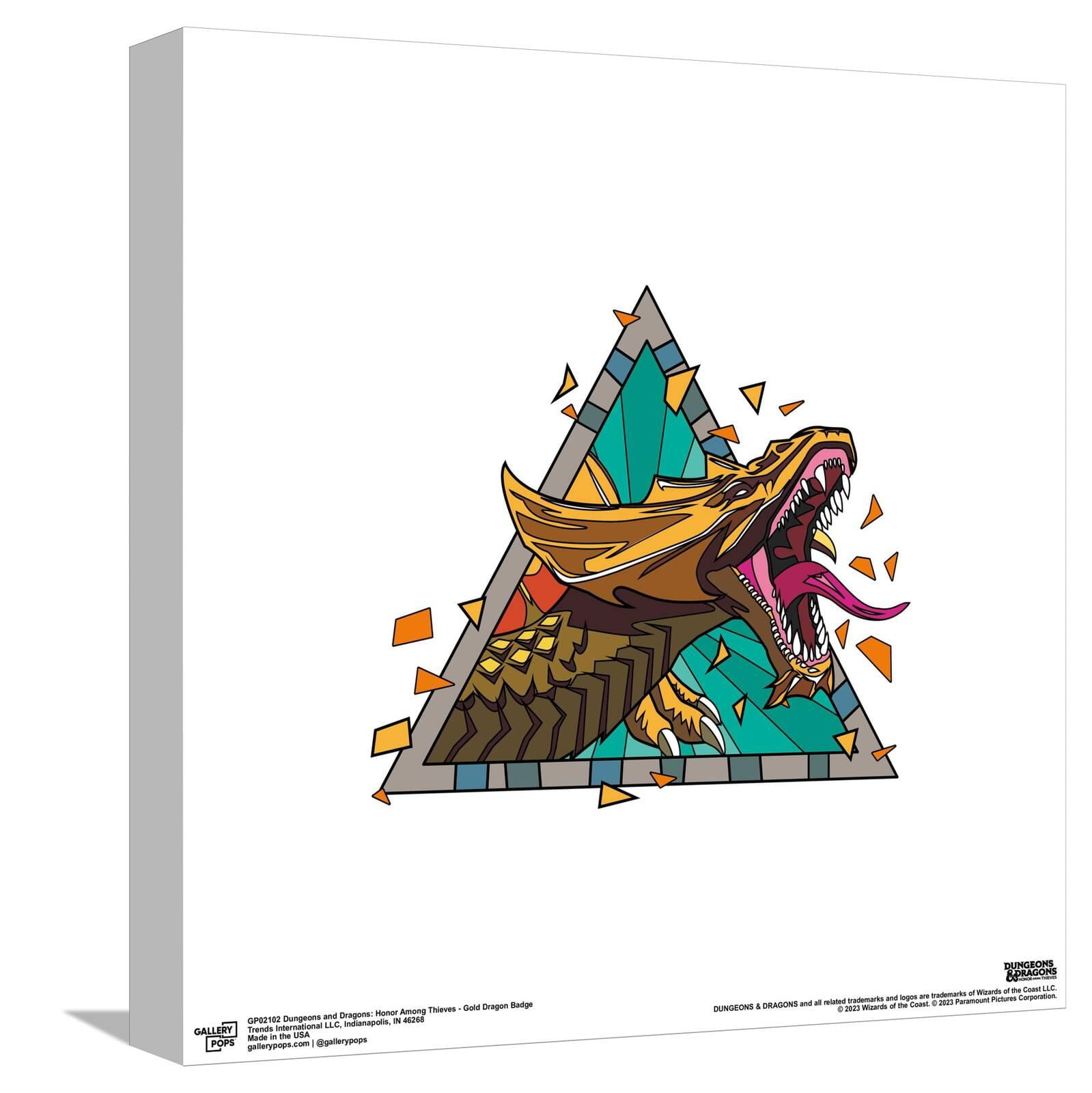 Gallery Pops Dungeons & Dragons: Honor Among Thieves - Gold Dragon Badge Canvas Wall Art, Unframed Version, 12" x 12"