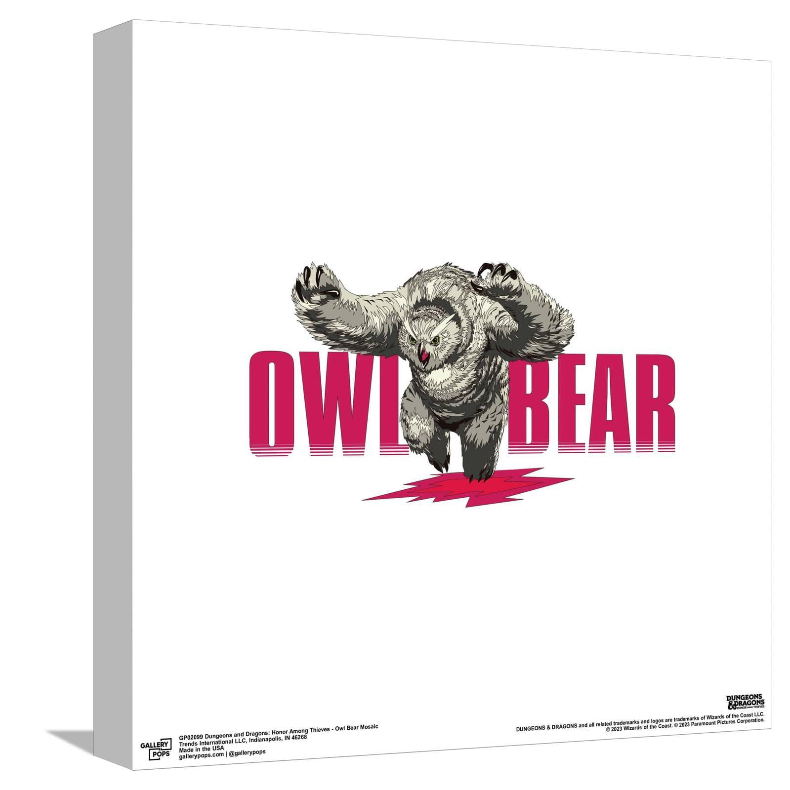 Gallery Pops Dungeons & Dragons: Honor Among Thieves - Owl Bear Mosaic Canvas Wall Art, Unframed Version, 12" x 12"