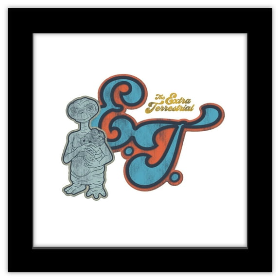 Gallery Pops E.T. The Extra-Terrestrial - E.T. Playful Prep Wall Art, Black Framed Version, 12" x 12"