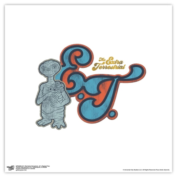 Gallery Pops E.T. The Extra-Terrestrial - E.T. Playful Prep Wall Art, Unframed Version, 12" x 12"