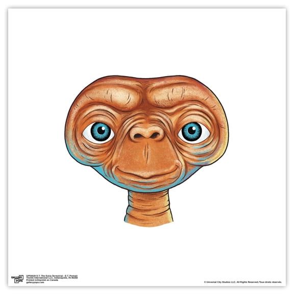 Gallery Pops E.T. The Extra-Terrestrial - E.T. Portrait Wall Art, Unframed Version, 12" x 12"