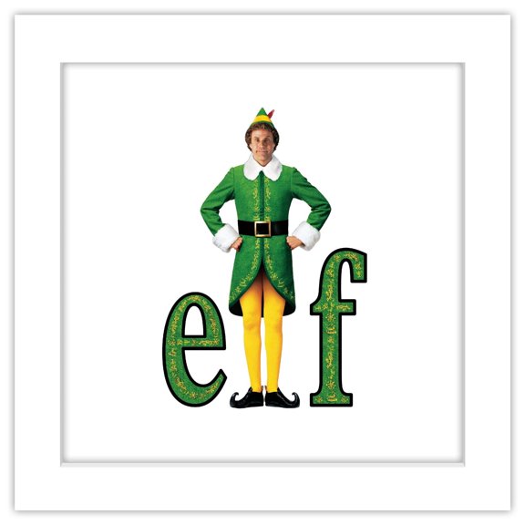 Gallery Pops Elf - Graphic Logo Wall Art, White Framed Version, 12" x 12"