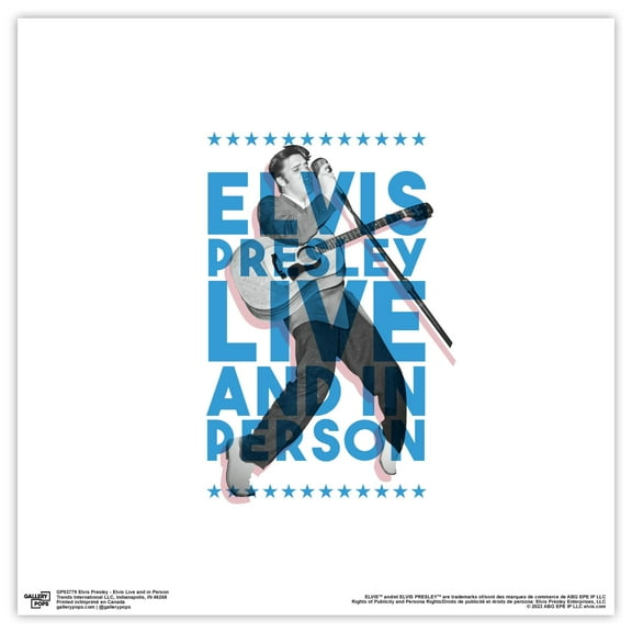 Gallery Pops Elvis Presley - Elvis Live and in Person Wall Art, Unframed Version, 12" x 12"