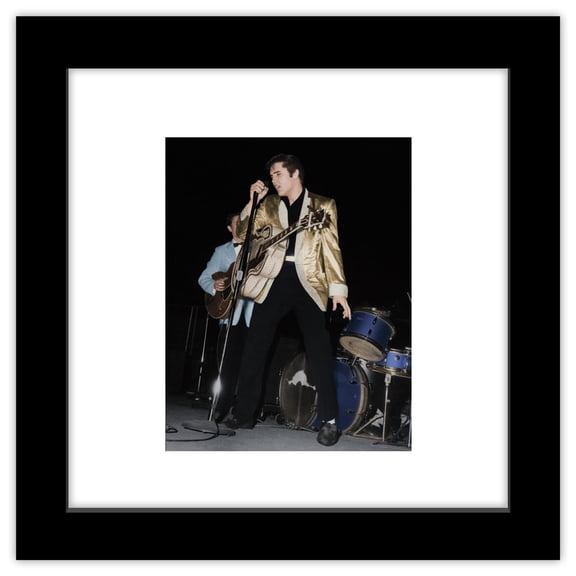 Gallery Pops Elvis Presley - Gold Jacket Photo Wall Art, Black Framed Version, 12" x 12"