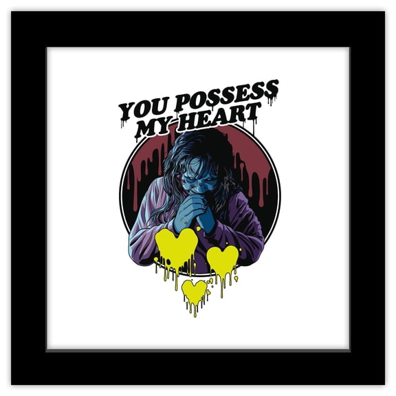 Gallery Pops Exorcist - You Possess My Heart Wall Art, Black Framed Version, 12" x 12"