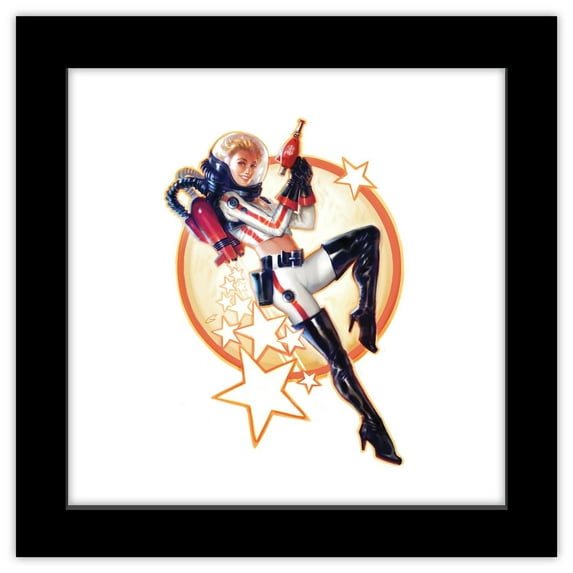 Gallery Pops Fallout 4 - Nuka-World Pinup Wall Art, Black Framed Version, 12" x 12"